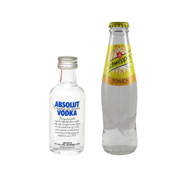 Mignon Absolut Vodka + 1 Schweppes Tonica da 18cl - Consegna cibo in veneto - Degustalo | Drink At Home